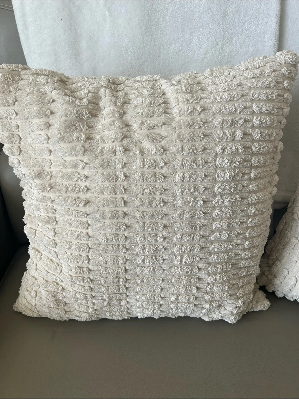 Neutral Textured Throw Pillows - Set of 2
